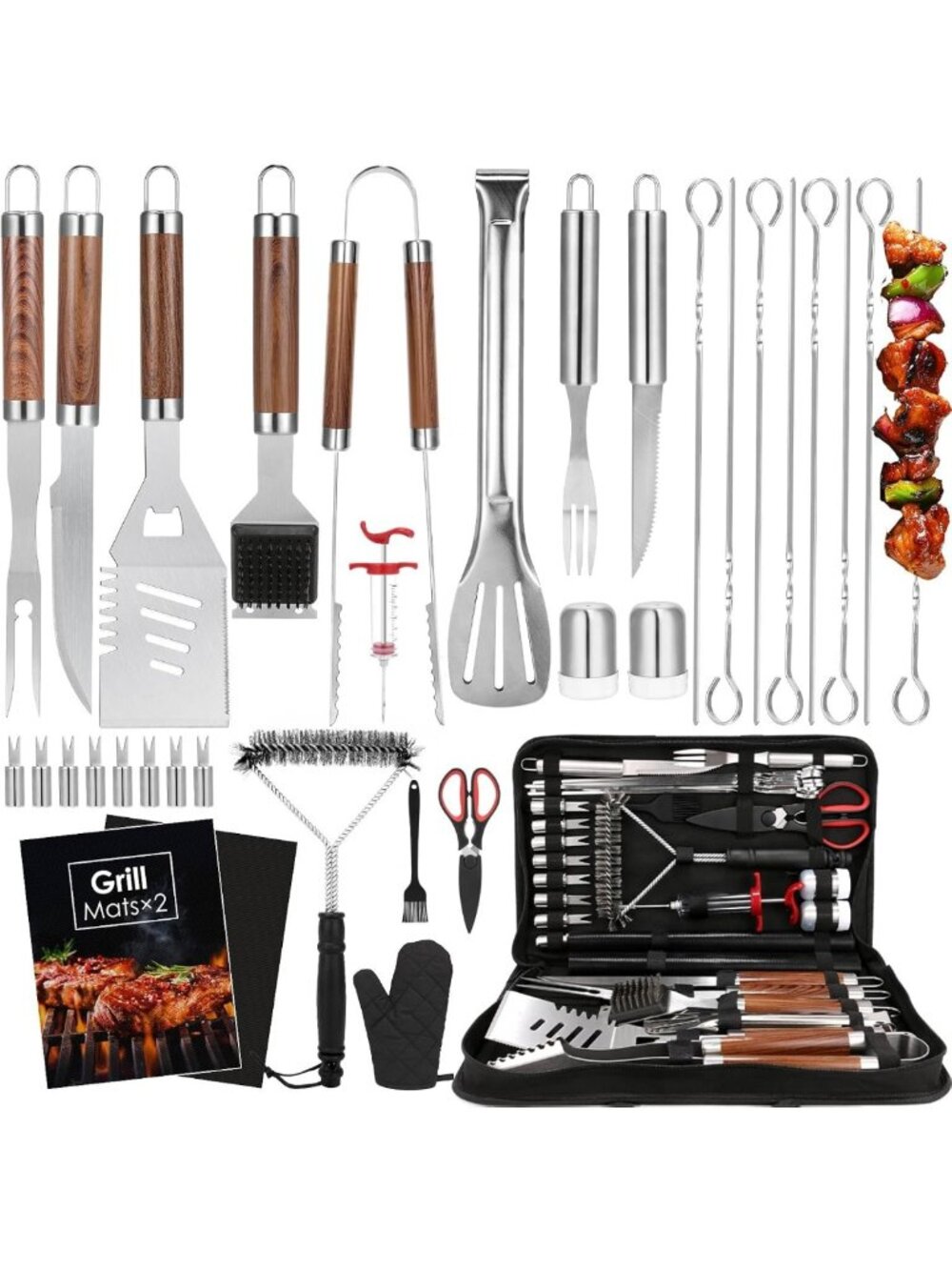 34-Piece Heavy Duty BBQ Grilling Tools Set - Essential Accessories for Outdoor
